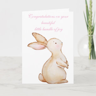 Customisable Bunny Congratulations on the birth Card