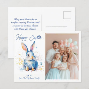 Customisable 🐇Bunny Love Easter Holiday Postcard