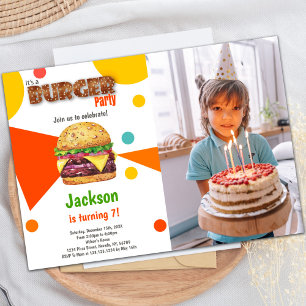 Customisable Burger Party Invitations for Kids