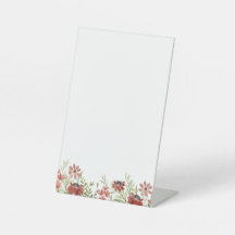 Customisable Burgundy Wildflower Sign