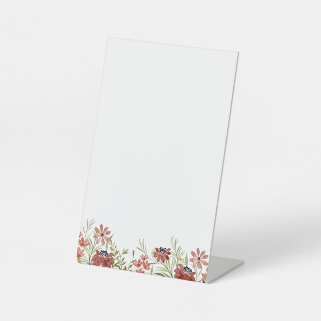 Customisable Burgundy Wildflower Sign (Front)