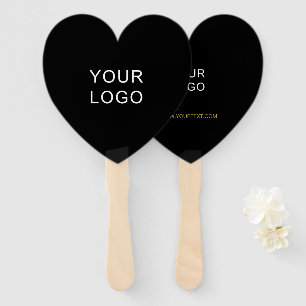Customisable Business Add Logo Modern Black Hand Fan