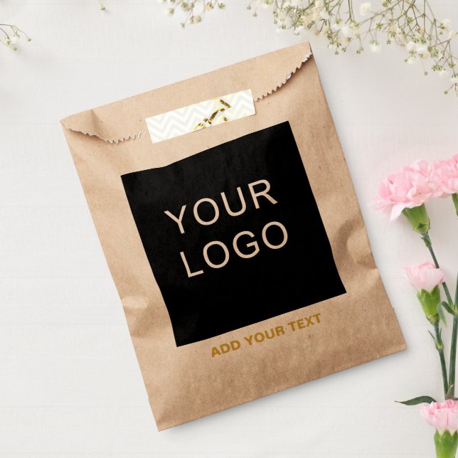 Customisable Business Add Logo Modern Brown Favour Bags (Sealed)