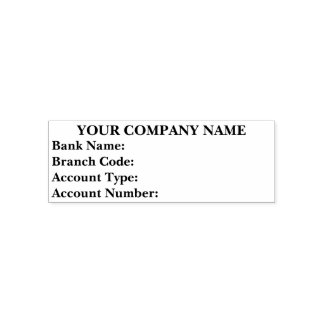 Customisable Business Banking Information Self-inking Stamp
