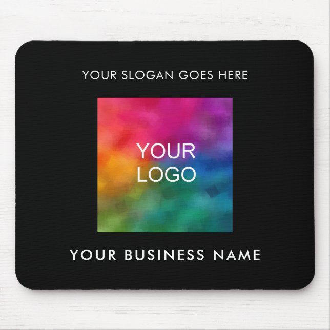 Customisable Business Company Logo Add Your Text Mouse Mat (Front)