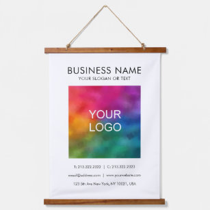 Customisable Business Company Logo Text Template Hanging Tapestry