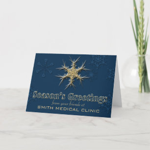 Customisable Business Holiday Cards in Deep Blue