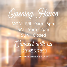 Customisable Business Hours Elegant Storefront