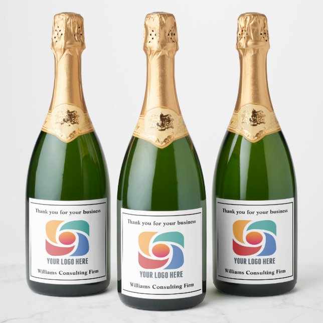 Customisable Business Logo Company Marketing Sparkling Wine Label (Bottles)
