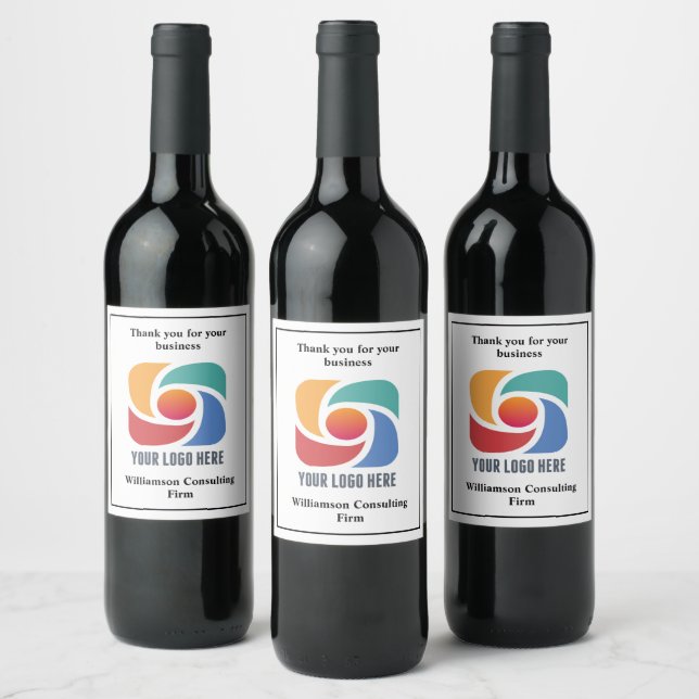 Customisable Business Logo Company Marketing Wine Label (Bottles)