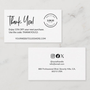 Customisable Business Logo Discount Code Business Card