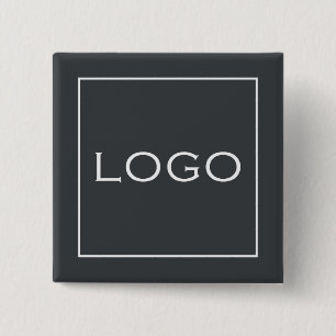 Customisable Business Logo on Charcoal Grey 15 Cm Square Badge