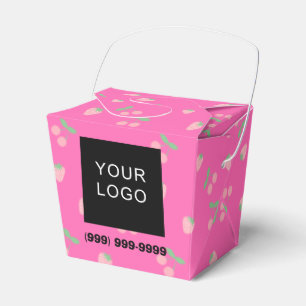 Customisable Business Logo Phone Pink Take Out  Favour Box
