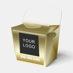 Customisable Business Logo Phone Take Out FauxGold Favour Box