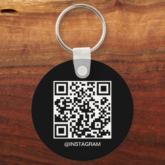 Customisable Business Logo QR Code Black Key Ring (Back)