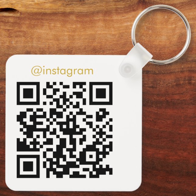 Customisable Business Logo QR Code  Key Ring (Back)