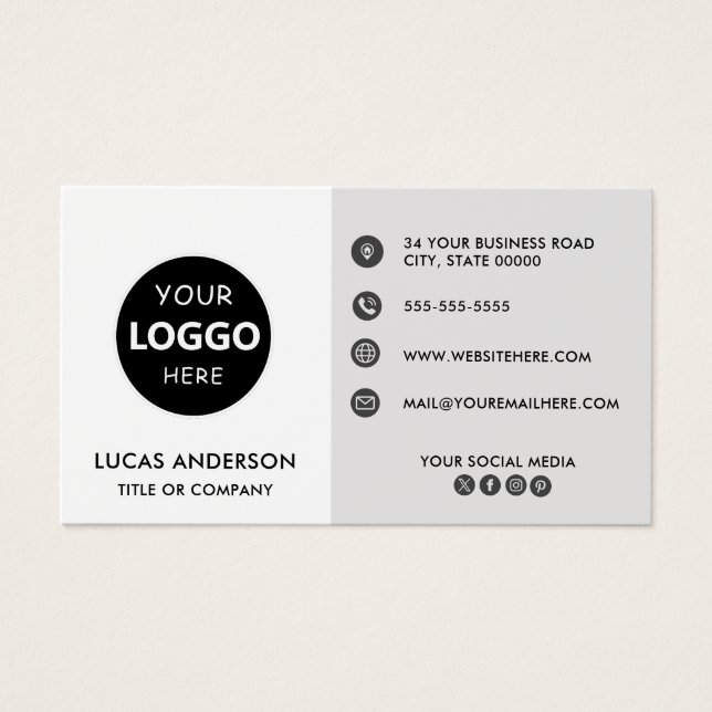 Customisable business logo website social media  (Front)