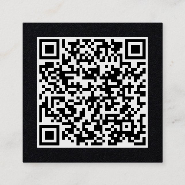 Customisable Business QR Code Minimal Black Square Business Card (Front)