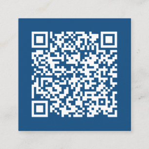 Customisable Business QR Code Minimal Blue Square Business Card