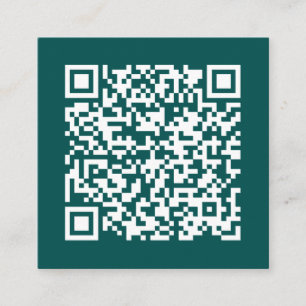 Customisable Business QR Code Minimal Teal Square Business Card