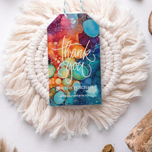 Customisable Business Thank You Vibrant Colours Gift Tags