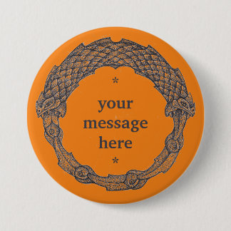 Customisable Button OUROBOROS black/turmeric