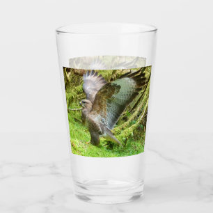 Customisable Buzzard Stretching Wings Wildlife Art Glass