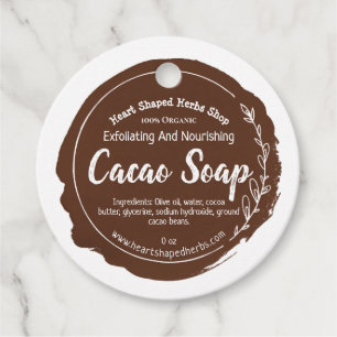 Customisable Cacao Soap Label Handmade Business