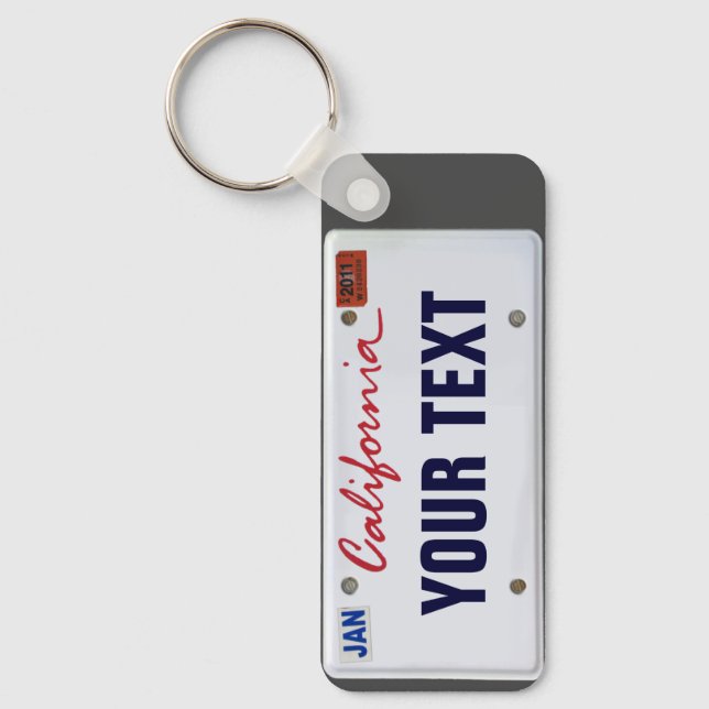 (Customisable) California License Plate Key Ring (Front)