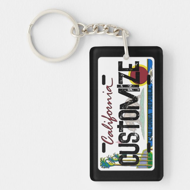 Customisable California license plate keychain (Front)