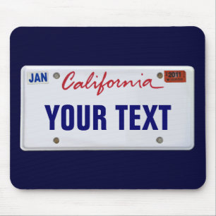 (Customisable) California License Plate Mouse Mat