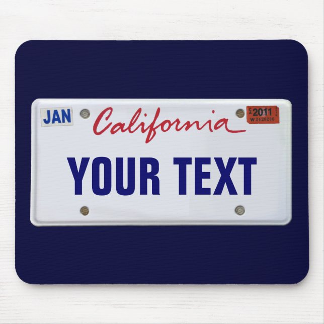 (Customisable) California License Plate Mouse Mat (Front)