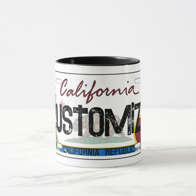 Customisable California license plate mug (Center)