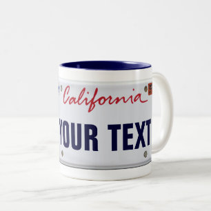 (Customisable) California License Plate Two-Tone Coffee Mug