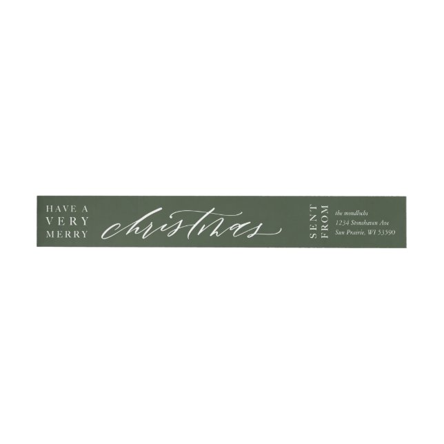 Customisable Calligraphy Christmas Envelope Label (Individual)