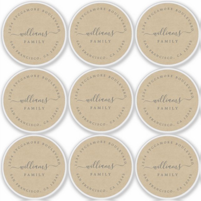 Customisable Calligraphy Kraft 6 cm 2.36 inch (Front)