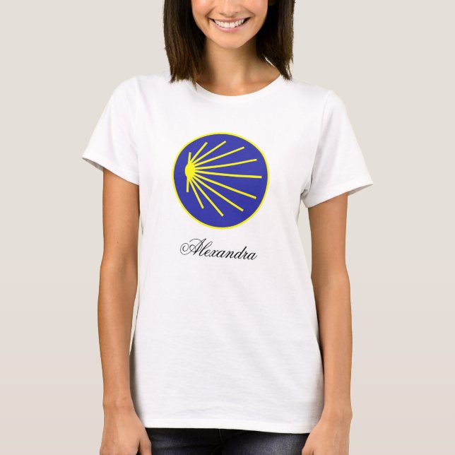 Customisable Camino Pilgrim Scallop Shell T-Shirt (Front)