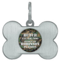 Customisable Camo Black Outlined Text Dog ID Tag