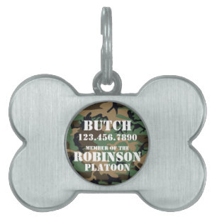 Customisable Camouflage Pet Dog ID Tag