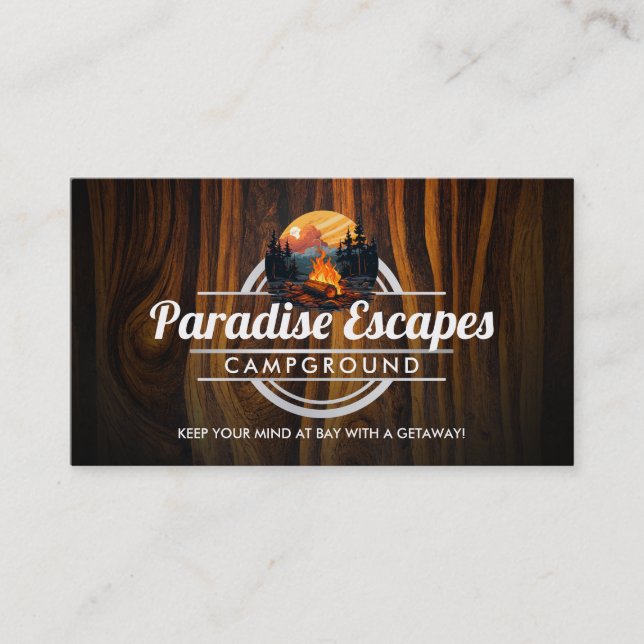 Customisable Campground business cards (Front)