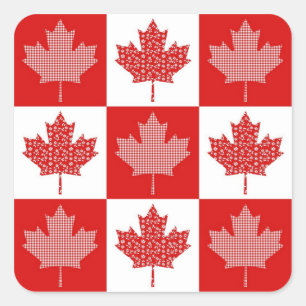 Customisable Canadian Maple Leaf Tees, Gifts Square Sticker