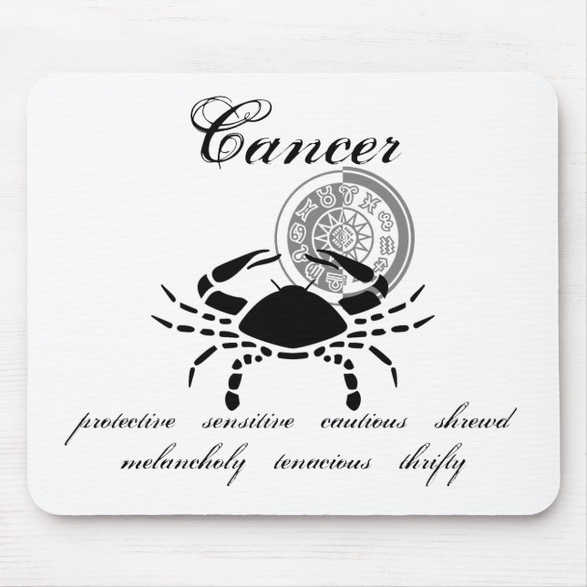 Customisable Cancer Crab traits Greek-style Zodiac Mouse Mat (Front)