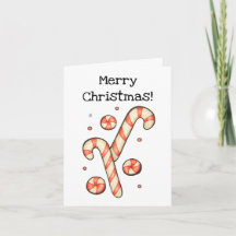 Customisable Candy Cane - Merry Christmas Card