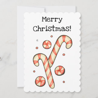 Customisable Candy Cane - Merry Christmas Card