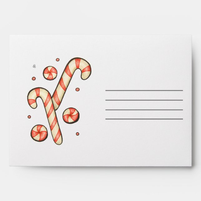 Customisable Candy Cane - Merry Christmas Envelope (Front)