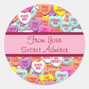 Customisable Candy Hearts Stickers