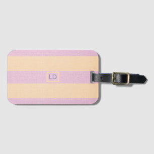 Customisable Candy Pink and Champagne Striped  Luggage Tag