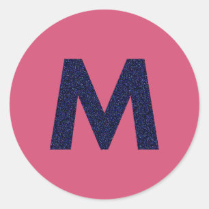 Customisable Capital M Sticker with Faux Glitter