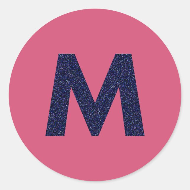 Customisable Capital M Sticker with Faux Glitter (Front)