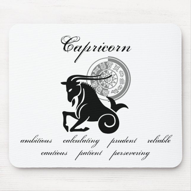 Customisable Capricorn traits Greek-style Zodiac Mouse Mat (Front)